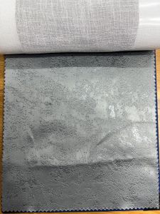 Grey Blackout Emboss Curtain Fabric
