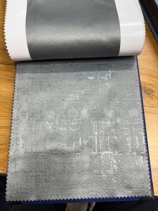 Grey Blackout Emboss Curtain Fabric