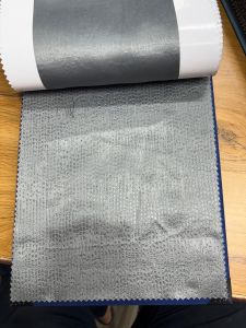 Grey Blackout Emboss Curtain Fabric