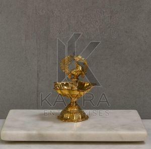 Brass Peacock Design Oil Diya (Mayur Diya)
