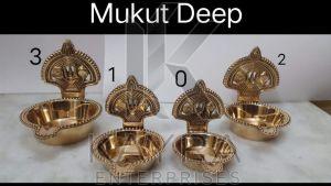 Brass Mukut Diya Set OF 4 Pcs