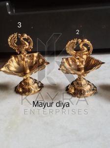 Brass Peacock Diya Set OF 2 Pcs