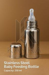 Durable Stainless Steel Baby Feeding Bottle with Silicone Nipple