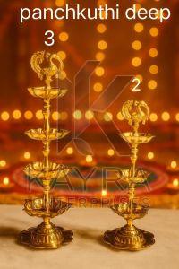 Fancy Brass Panchkuthi Kuthuvilaku Diya Set OF 2 Pcs