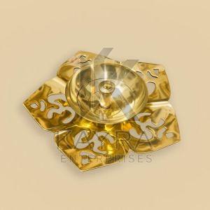 Handcrafted Brass Flower Diya Stand