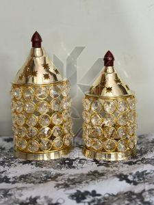 Home Decorative Brass Crystal Diya