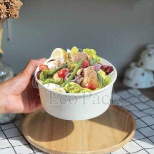 750ml White Round Paper Salad Bowl
