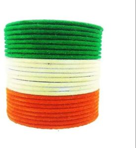 Glamm Hub Tiranga Velvet Metal Bangles