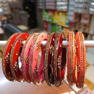 Multicolor Lac Bangles Kada Set