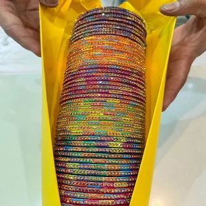 Multicolored Fancy Lac Bangles Set