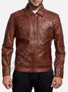 Camel Brown Classic Men Leather Jacket