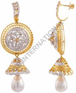 Classic Gold Diamond Huggie Earrings