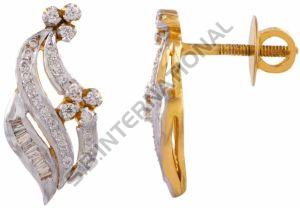Gold Diamond Drop Earrings