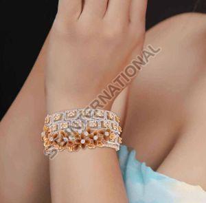Gold Diamond Cuff Bracelet