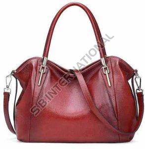 Maroon Office Use Leather Handbag