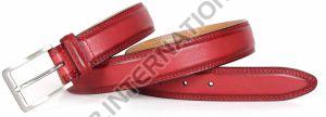 Maroon Patterned Formal Leather Belt
