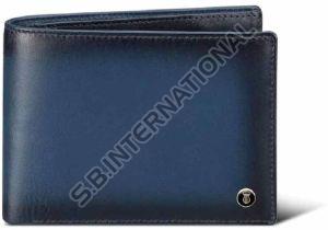 Navy Blue Compact Leather Wallet