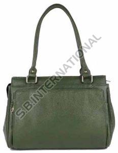 olive green casual leather tote bag