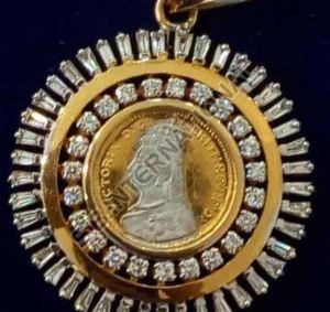 Round Religious Gold Pendant