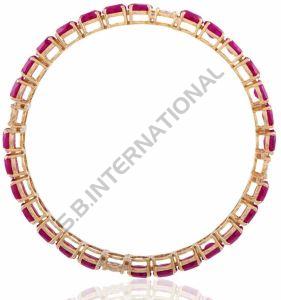 Red Stone Studded Gold Bangles