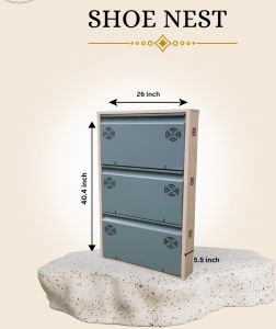 3x3 Inch Wall-Mounted Metal Shoe Rack