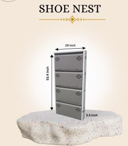4 X 3 Inch Shelf Metallic Wall Mounted Shoe Rack