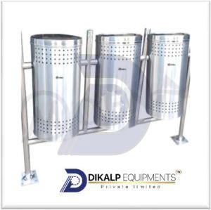 Stainless Steel Pole Mounted Dustbin