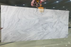 Xm White Fluted Marble Slab