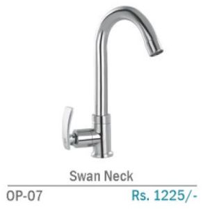 OP-07 Brass Counter Swan Neck Tap