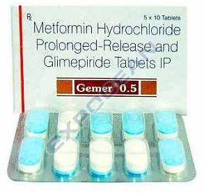 Gemer Glimepiride 0.5mg Metformin 500mg Tablet