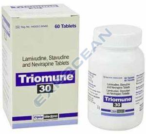 Triomune Stavudine Lamivudine Nevirapine Tablet