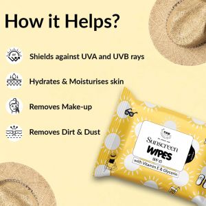 TNW Sunscreen Wipes with Vitamin E and Glycerin