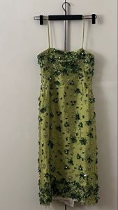 Emerald Garden Beaded Midi Dress