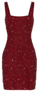 Ruby Crystal Embellished Mini Dress