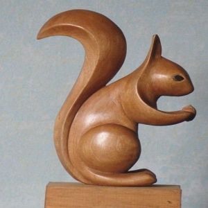 Decorative Brown Wooden Squirrel