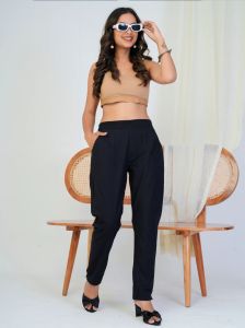 Black Comfortable Women Cotton Pant