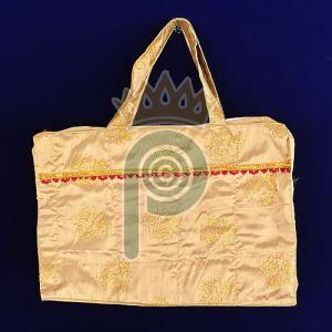 Handmade Golden Silk Tote Bag