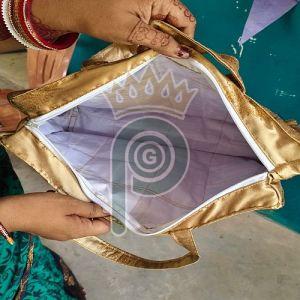 Handmade Golden Silk Tote Bag