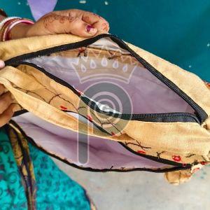 Handmade Golden Silk Tote Bag