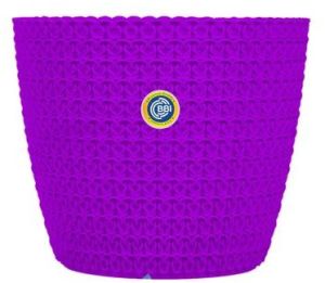 Designer Round Violet Plastic Planter