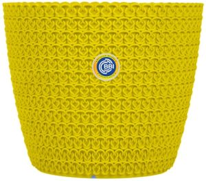 Designer Round Yellow Plastic Planter