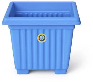 Plastic Blue Square Flower Pot