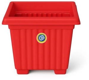 Plastic Red Square Flower Pot