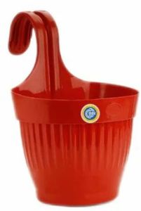 Red Plastic Hanging Pot