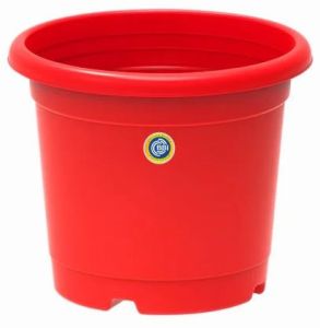 Red Round Plastic Flower Pot