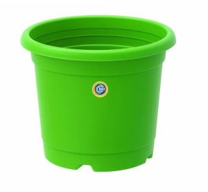 Round Green Plastic Flower Pot