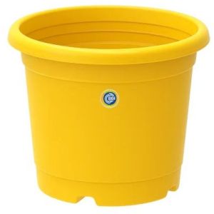 Yellow Round Plastic Flower Pot