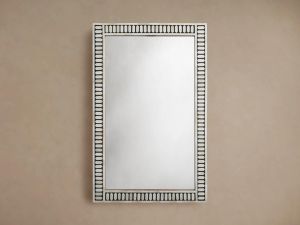 Bone & Resin Grid Inlay Wall Mirror Frame