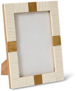 Cream & Golden Resin with Brass Accent Photo Frame
