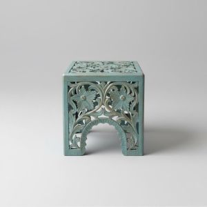 Hand Carved Wooden Side Table